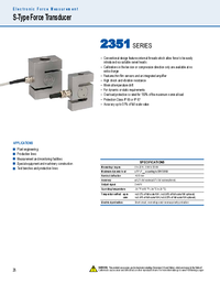 Thumbnail of document 2351 series force transducer Data Sheet 10549